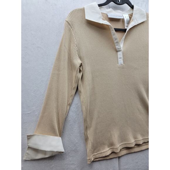 First Issue Liz Claiborne Co. Ribbed, Collared, Long Sleeve Top, Sz S, NWT - Picture 5 of 12